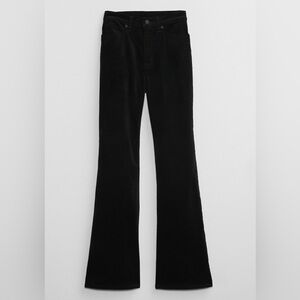 Gap black velvet 70s flare high rise jeans